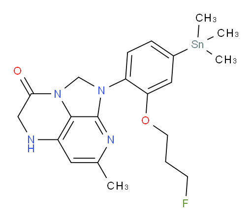 1-(2-(3-fluoropropoxy)-4-(trimethylstannyl)phenyl)-7-methyl-4,5-dihydro-1H-1,2a,5,8-tetraazaacenaphthylen-3(2H)-one