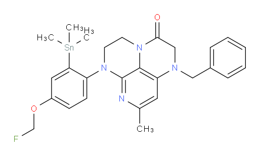 1-benzyl-6-(4-(fluoromethoxy)-2-(trimethylstannyl)phenyl)-8-methyl-1,2,5,6-tetrahydro-1,3a,6,7-tetraazaphenalen-3(4H)-one