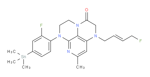 (E)-6-(2-fluoro-4-(trimethylstannyl)phenyl)-1-(4-fluorobut-2-en-1-yl)-8-methyl-1,2,5,6-tetrahydro-1,3a,6,7-tetraazaphenalen-3(4H)-one