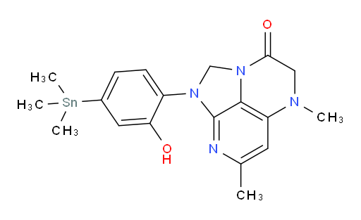 1-(2-hydroxy-4-(trimethylstannyl)phenyl)-5,7-dimethyl-4,5-dihydro-1H-1,2a,5,8-tetraazaacenaphthylen-3(2H)-one