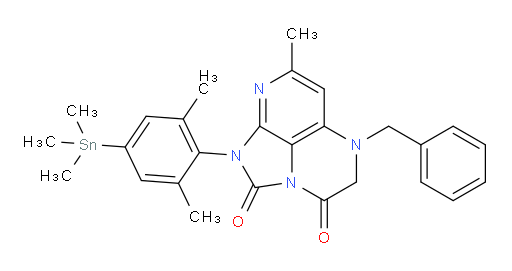 5-benzyl-1-(2,6-dimethyl-4-(trimethylstannyl)phenyl)-7-methyl-4,5-dihydro-1H-1,2a,5,8-tetraazaacenaphthylene-2,3-dione