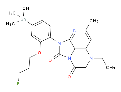 5-ethyl-1-(2-(3-fluoropropoxy)-4-(trimethylstannyl)phenyl)-7-methyl-4,5-dihydro-1H-1,2a,5,8-tetraazaacenaphthylene-2,3-dione