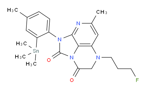 5-(3-fluoropropyl)-7-methyl-1-(4-methyl-2-(trimethylstannyl)phenyl)-4,5-dihydro-1H-1,2a,5,8-tetraazaacenaphthylene-2,3-dione