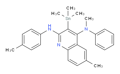 N4,6-dimethyl-N4-phenyl-N2-(p-tolyl)-3-(trimethylstannyl)quinoline-2,4-diamine