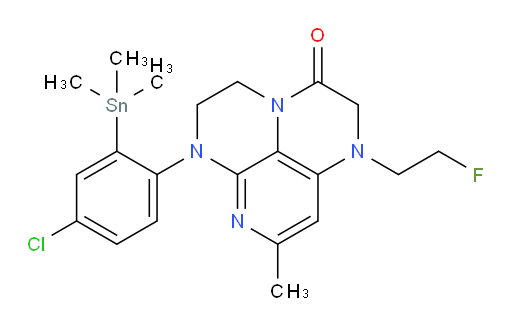 6-(4-chloro-2-(trimethylstannyl)phenyl)-1-(2-fluoroethyl)-8-methyl-1,2,5,6-tetrahydro-1,3a,6,7-tetraazaphenalen-3(4H)-one