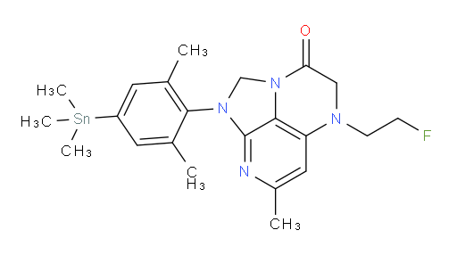 1-(2,6-dimethyl-4-(trimethylstannyl)phenyl)-5-(2-fluoroethyl)-7-methyl-4,5-dihydro-1H-1,2a,5,8-tetraazaacenaphthylen-3(2H)-one