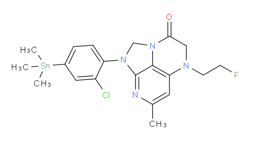 1-(2-chloro-4-(trimethylstannyl)phenyl)-5-(2-fluoroethyl)-7-methyl-4,5-dihydro-1H-1,2a,5,8-tetraazaacenaphthylen-3(2H)-one