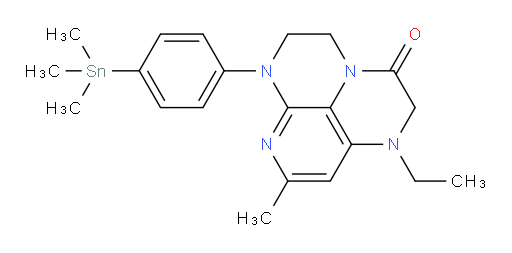 1-ethyl-8-methyl-6-(4-(trimethylstannyl)phenyl)-1,2,5,6-tetrahydro-1,3a,6,7-tetraazaphenalen-3(4H)-one