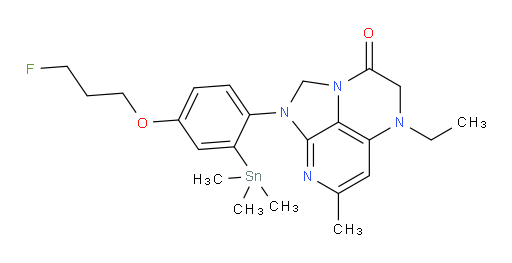 5-ethyl-1-(4-(3-fluoropropoxy)-2-(trimethylstannyl)phenyl)-7-methyl-4,5-dihydro-1H-1,2a,5,8-tetraazaacenaphthylen-3(2H)-one