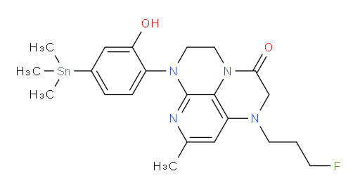 1-(3-fluoropropyl)-6-(2-hydroxy-4-(trimethylstannyl)phenyl)-8-methyl-1,2,5,6-tetrahydro-1,3a,6,7-tetraazaphenalen-3(4H)-one