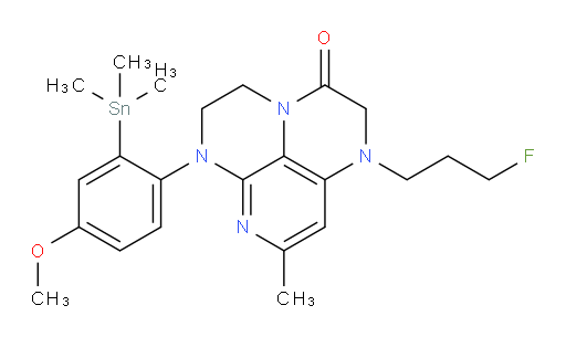 1-(3-fluoropropyl)-6-(4-methoxy-2-(trimethylstannyl)phenyl)-8-methyl-1,2,5,6-tetrahydro-1,3a,6,7-tetraazaphenalen-3(4H)-one