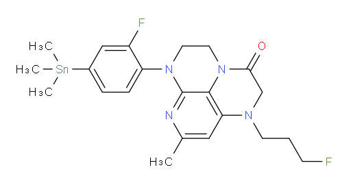 6-(2-fluoro-4-(trimethylstannyl)phenyl)-1-(3-fluoropropyl)-8-methyl-1,2,5,6-tetrahydro-1,3a,6,7-tetraazaphenalen-3(4H)-one