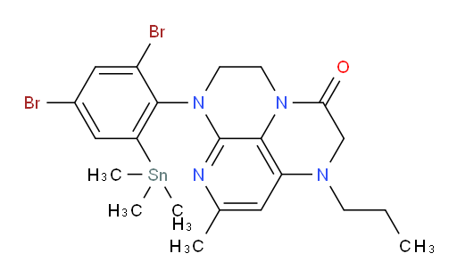 6-(2,4-dibromo-6-(trimethylstannyl)phenyl)-8-methyl-1-propyl-1,2,5,6-tetrahydro-1,3a,6,7-tetraazaphenalen-3(4H)-one