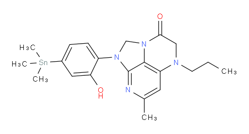 1-(2-hydroxy-4-(trimethylstannyl)phenyl)-7-methyl-5-propyl-4,5-dihydro-1H-1,2a,5,8-tetraazaacenaphthylen-3(2H)-one