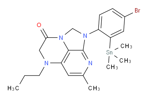 1-(4-bromo-2-(trimethylstannyl)phenyl)-7-methyl-5-propyl-4,5-dihydro-1H-1,2a,5,8-tetraazaacenaphthylen-3(2H)-one