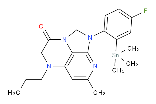 1-(4-fluoro-2-(trimethylstannyl)phenyl)-7-methyl-5-propyl-4,5-dihydro-1H-1,2a,5,8-tetraazaacenaphthylen-3(2H)-one