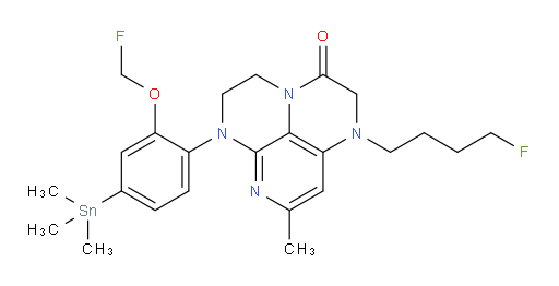 1-(4-fluorobutyl)-6-(2-(fluoromethoxy)-4-(trimethylstannyl)phenyl)-8-methyl-1,2,5,6-tetrahydro-1,3a,6,7-tetraazaphenalen-3(4H)-one