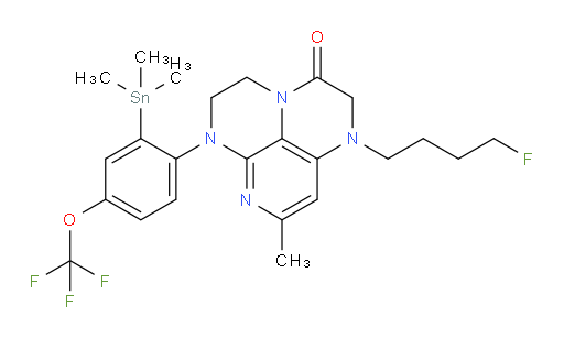 1-(4-fluorobutyl)-8-methyl-6-(4-(trifluoromethoxy)-2-(trimethylstannyl)phenyl)-1,2,5,6-tetrahydro-1,3a,6,7-tetraazaphenalen-3(4H)-one