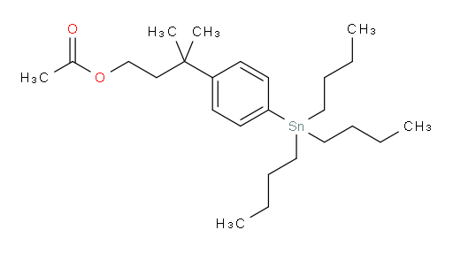 3-methyl-3-(4-(tributylstannyl)phenyl)butyl acetate