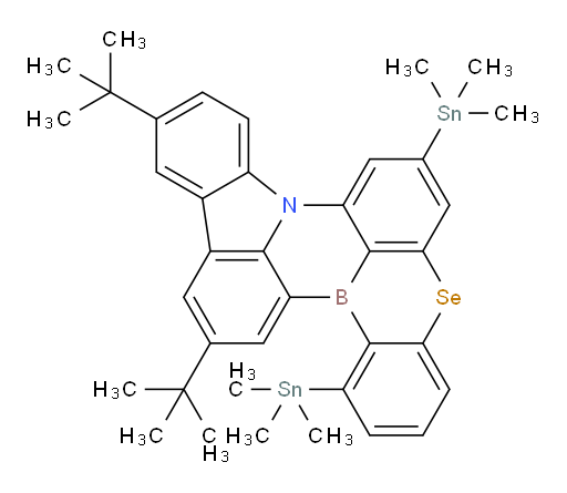 11,14-di-tert-butyl-1,7-bis(trimethylstannyl)-5-selena-8b-aza-15b-borabenzo[a]naphtho[1,2,3-hi]aceanthrylene