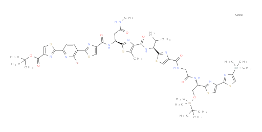 tert-butyl 2-(6-bromo-5-(4-(((S)-1-(4-(((S)-1-(4-((2-(((S)-2-((tert-butyldimethylsilyl)oxy)-1-(4-(trimethylstannyl)-[2,4'-bithiazol]-2'-yl)ethyl)amino)-2-oxoethyl)carbamoyl)thiazol-2-yl)-2-methylpropyl)carbamoyl)-5-methylthiazol-2-yl)-3-(methylamino)-3-oxopropyl)carbamoyl)thiazol-2-yl)pyridin-2-yl)thiazole-4-carboxylate