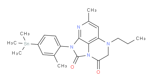7-methyl-1-(2-methyl-4-(trimethylstannyl)phenyl)-5-propyl-4,5-dihydro-1H-1,2a,5,8-tetraazaacenaphthylene-2,3-dione