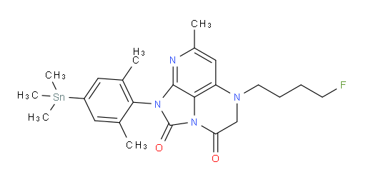 1-(2,6-dimethyl-4-(trimethylstannyl)phenyl)-5-(4-fluorobutyl)-7-methyl-4,5-dihydro-1H-1,2a,5,8-tetraazaacenaphthylene-2,3-dione