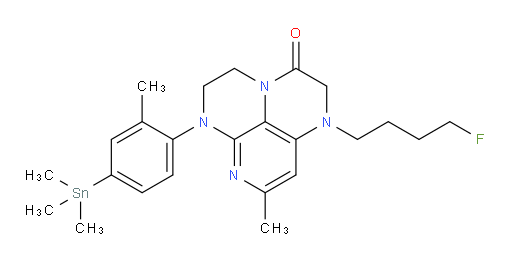 1-(4-fluorobutyl)-8-methyl-6-(2-methyl-4-(trimethylstannyl)phenyl)-1,2,5,6-tetrahydro-1,3a,6,7-tetraazaphenalen-3(4H)-one