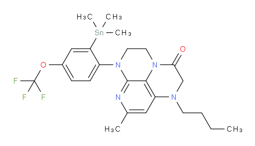 1-butyl-8-methyl-6-(4-(trifluoromethoxy)-2-(trimethylstannyl)phenyl)-1,2,5,6-tetrahydro-1,3a,6,7-tetraazaphenalen-3(4H)-one