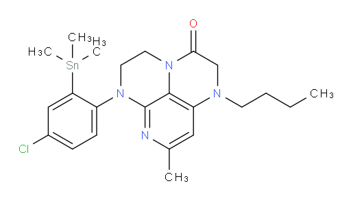 1-butyl-6-(4-chloro-2-(trimethylstannyl)phenyl)-8-methyl-1,2,5,6-tetrahydro-1,3a,6,7-tetraazaphenalen-3(4H)-one