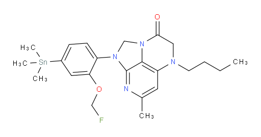 5-butyl-1-(2-(fluoromethoxy)-4-(trimethylstannyl)phenyl)-7-methyl-4,5-dihydro-1H-1,2a,5,8-tetraazaacenaphthylen-3(2H)-one