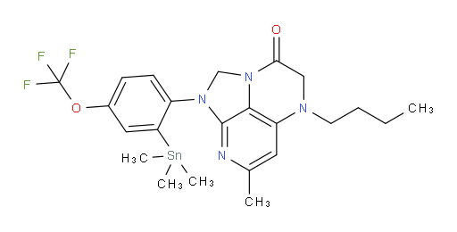 5-butyl-7-methyl-1-(4-(trifluoromethoxy)-2-(trimethylstannyl)phenyl)-4,5-dihydro-1H-1,2a,5,8-tetraazaacenaphthylen-3(2H)-one