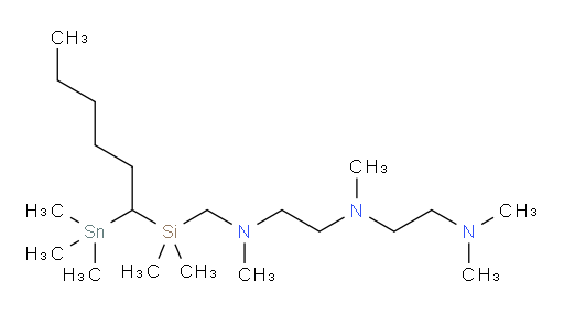 N1-((dimethyl(1-(trimethylstannyl)hexyl)silyl)methyl)-N2-(2-(dimethylamino)ethyl)-N1,N2-dimethylethane-1,2-diamine