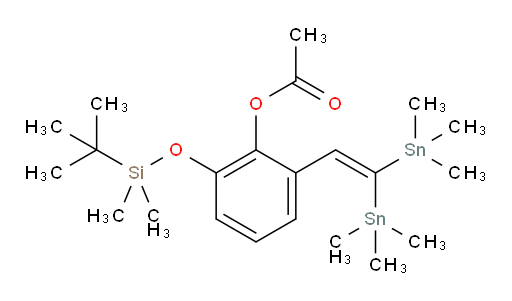 2-(2,2-双(三甲基锡基)乙烯基)-6-((叔丁基二甲基sil氧基))苯基 乙酸酯