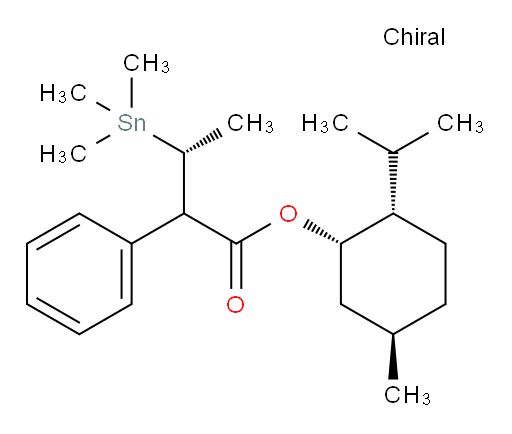 (3R)-(1S,2S,5R)-2-异丙基-5-甲基环己基 2-苯基-3-(三甲基锡基)丁酸酯