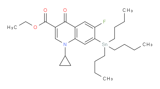 乙基 1-环丙基-6-氟-4-氧代-7-(三丁基锡基)-1,4-二氢喹啉-3-甲酸酯