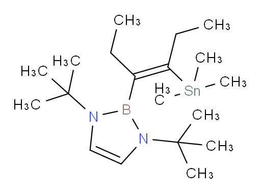 (E)-1,3-双-叔丁基-2-(4-(三甲基锡基)己-3-烯-3-基)-2,3-二氢-1H-1,3,2-二氮杂borole