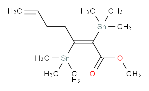 (E)-甲基 2,3-双(三甲基锡基)庚-2,6-二烯酸酯