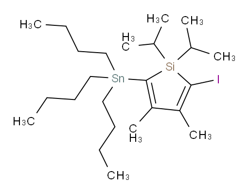 2-碘-1,1-二异丙基-3,4-二甲基-5-(三丁基锡基)-1H-硅杂环戊烯