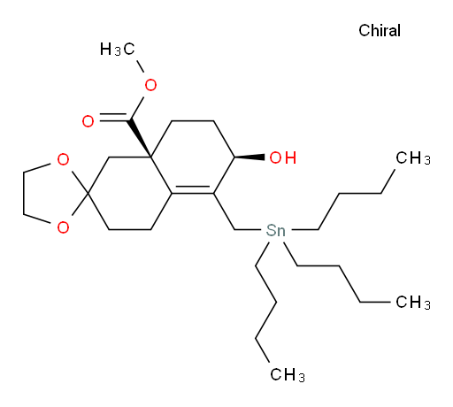 (6'R,8a'R)-methyl 6'-hydroxy-5'-((tributylstannyl)methyl)-3',4',6',7',8',8a'-hexahydro-1'H-spiro[[1,3]dioxolane-2,2'-naphthalene]-8a'-carboxylate