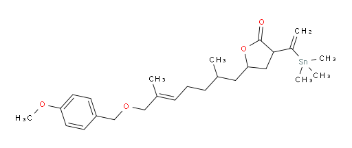 (E)-5-(7-((4-methoxybenzyl)oxy)-2,6-dimethylhept-5-en-1-yl)-3-(1-(trimethylstannyl)vinyl)dihydrofuran-2(3H)-one