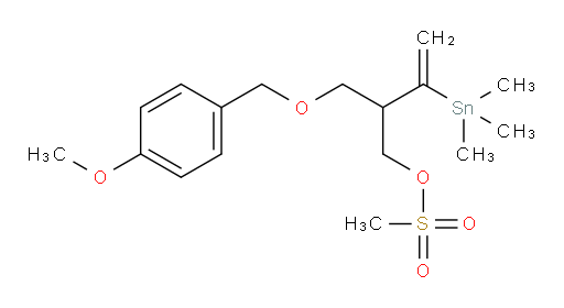 2-(((4-methoxybenzyl)oxy)methyl)-3-(trimethylstannyl)but-3-en-1-yl methanesulfonate