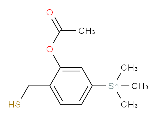2-(mercaptomethyl)-5-(trimethylstannyl)phenyl acetate