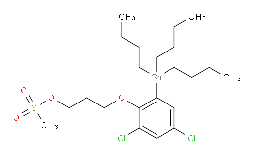 3-(2,4-dichloro-6-(tributylstannyl)phenoxy)propyl methanesulfonate