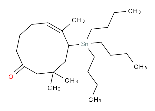 (E)-6,9,9-三甲基-7-(三丁基锡基)环癸-5-烯酮