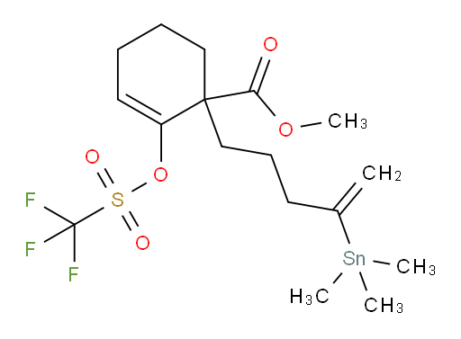 methyl 2-(((trifluoromethyl)sulfonyl)oxy)-1-(4-(trimethylstannyl)pent-4-en-1-yl)cyclohex-2-enecarboxylate