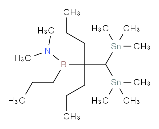 1-(4-(双(三甲基锡基)甲基)庚-4-基)-N,N-二甲基-1-丙基boran胺
