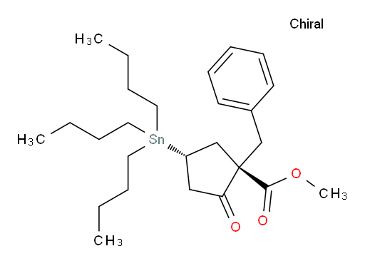 (1R,4R)-methyl 1-benzyl-2-oxo-4-(tributylstannyl)cyclopentanecarboxylate