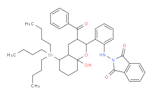 2-((2-(3-benzoyl-8a-hydroxy-5-(tributylstannyl)octahydro-2H-chromen-2-yl)phenyl)amino)isoindoline-1,3-dione