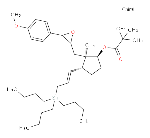 (1S,2R,3R)-2-((3-(4-methoxyphenyl)oxiran-2-yl)methyl)-2-methyl-3-((E)-3-(tributylstannyl)prop-1-en-1-yl)cyclopentyl pivalate